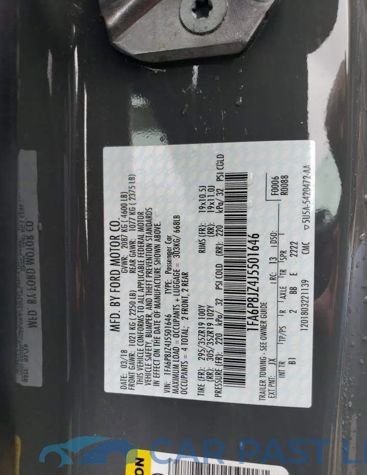 1FA6P8JZ4J5501646# 12