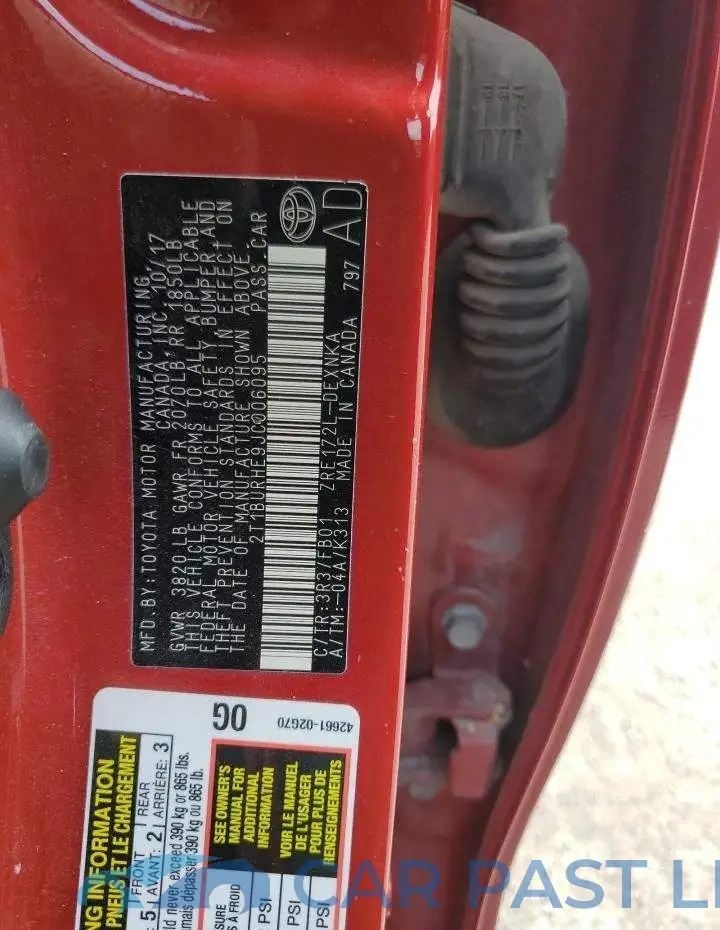 2T1BURHE9JC006095# 12