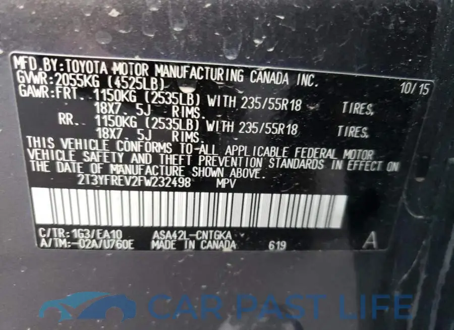 2T3YFREV2FW232498# 12
