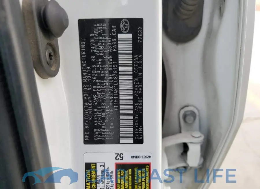 4T1M11AK1LU879151# 13