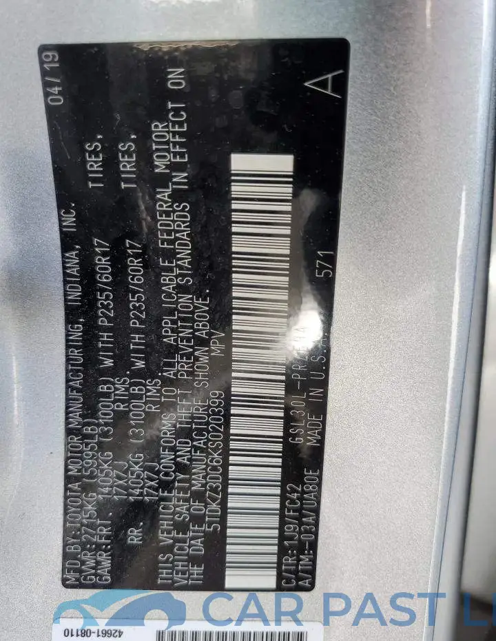 5TDKZ3DC6KS020399# 14
