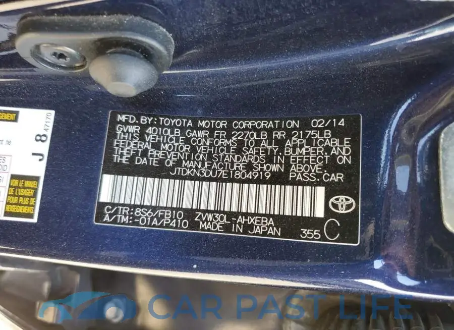 JTDKN3DU7E1804919# 12