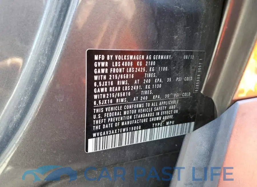 WVGAV3AX7EW519808# 13