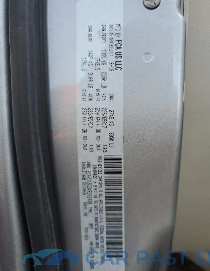 2C4RDGBG3KR501438# 13