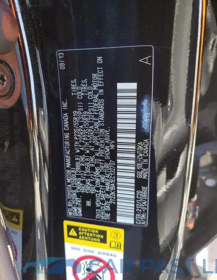 2T2ZK1BA1EC132707# 13