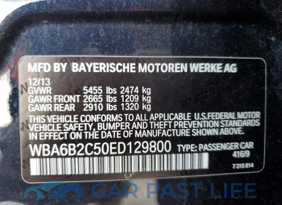 WBA6B2C50ED129800# 12