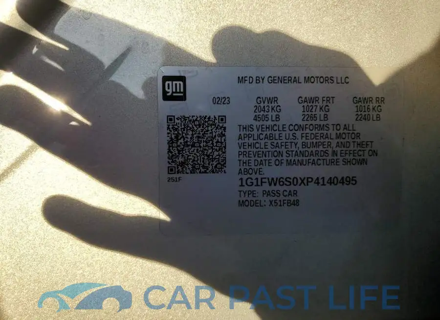 1G1FW6S0XP4140495# 12