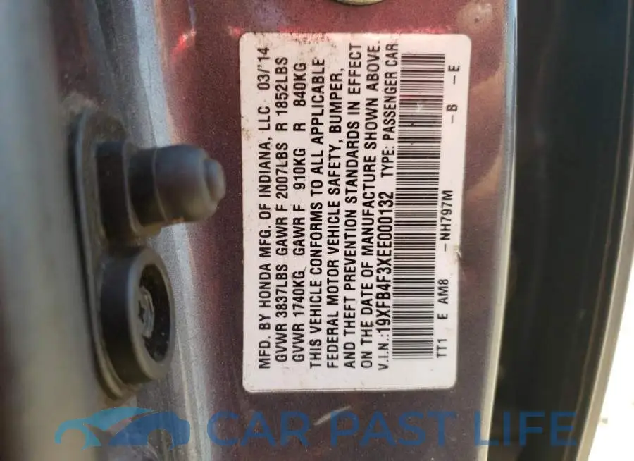 19XFB4F3XEE000132# 12