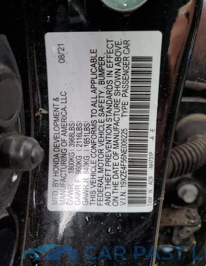 19XZE4F56NE006225# 13
