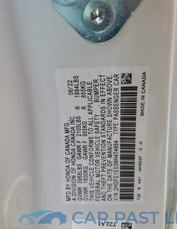 2HGFE1E53NH474664# 12