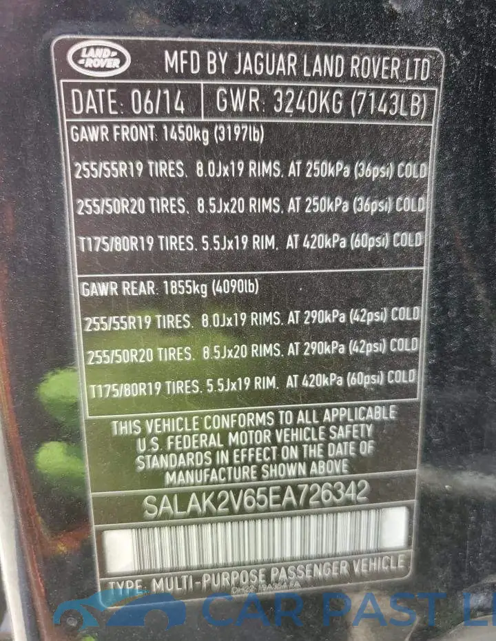 SALAK2V65EA726342# 13
