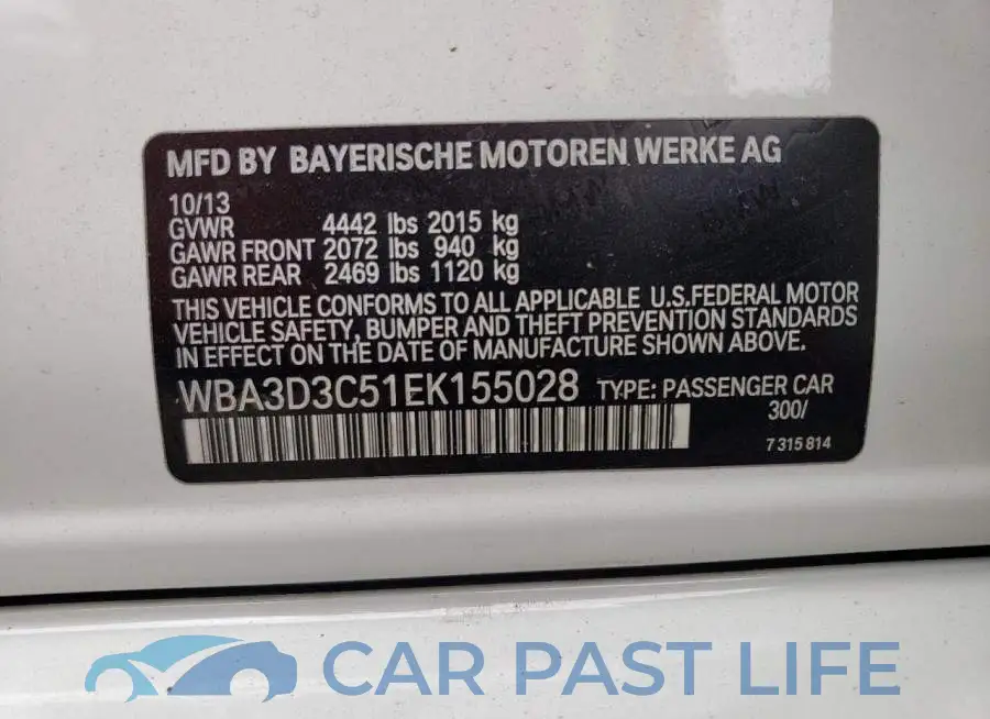 WBA3D3C51EK155028# 12