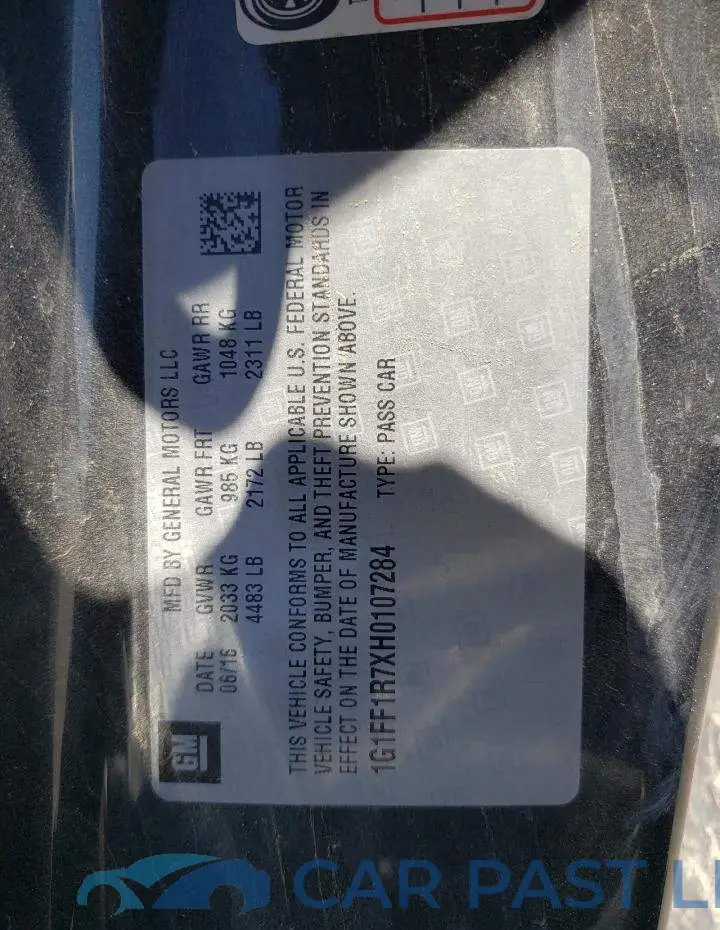 1G1FF1R7XH0107284# 12
