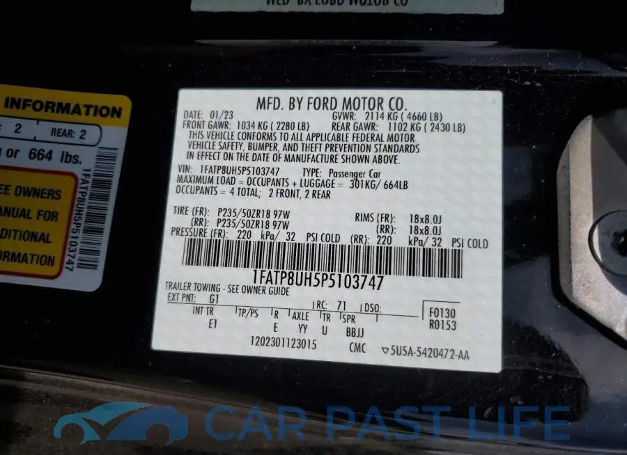 1FATP8UH5P5103747# 13