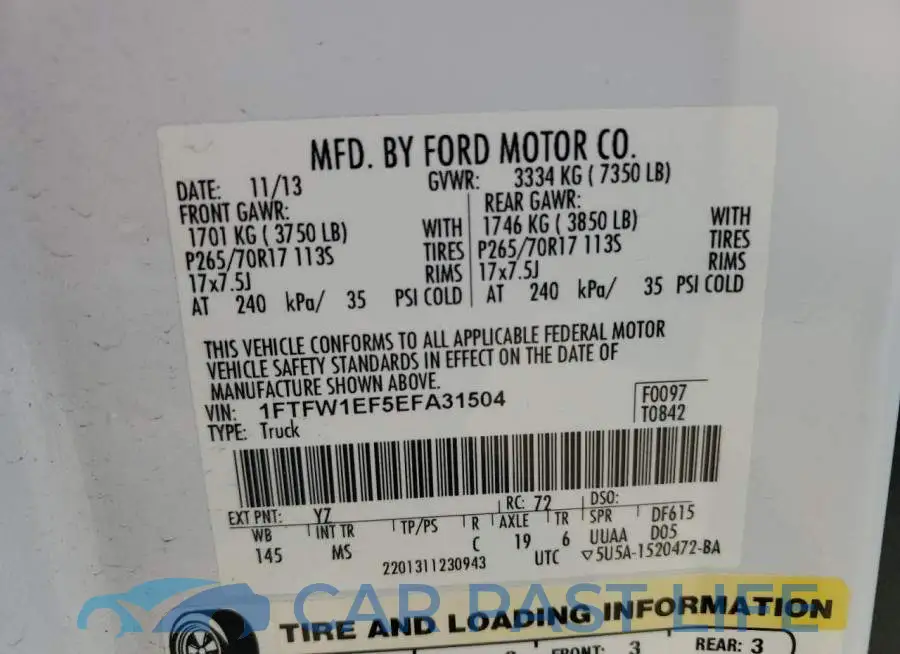 1FTFW1EF5EFA31504# 12