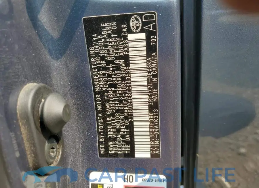 2T1BURHE8EC143535# 12