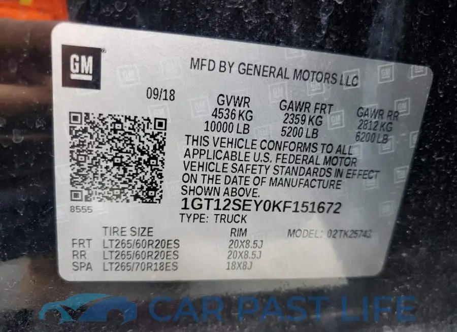 1GT12SEY0KF151672# 12