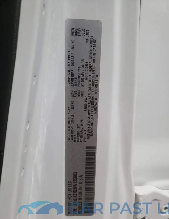 1C4HJXEN2NW125003# 12
