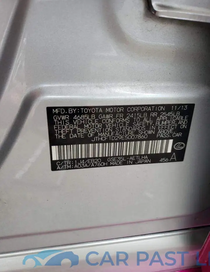 JTHCF1D29E5007860# 13