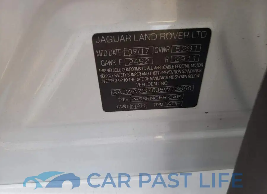 SAJWA2G76J8W13668# 13