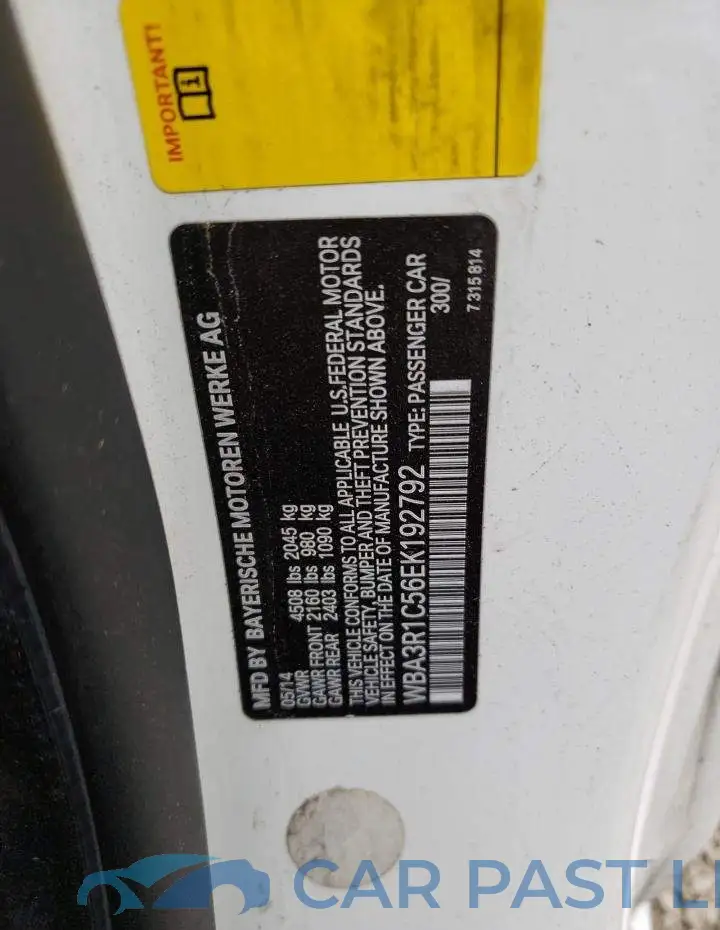 WBA3R1C56EK192792# 12