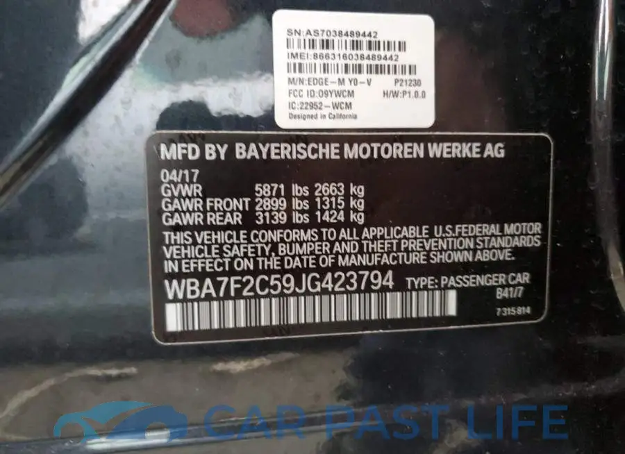 WBA7F2C59JG423794# 12