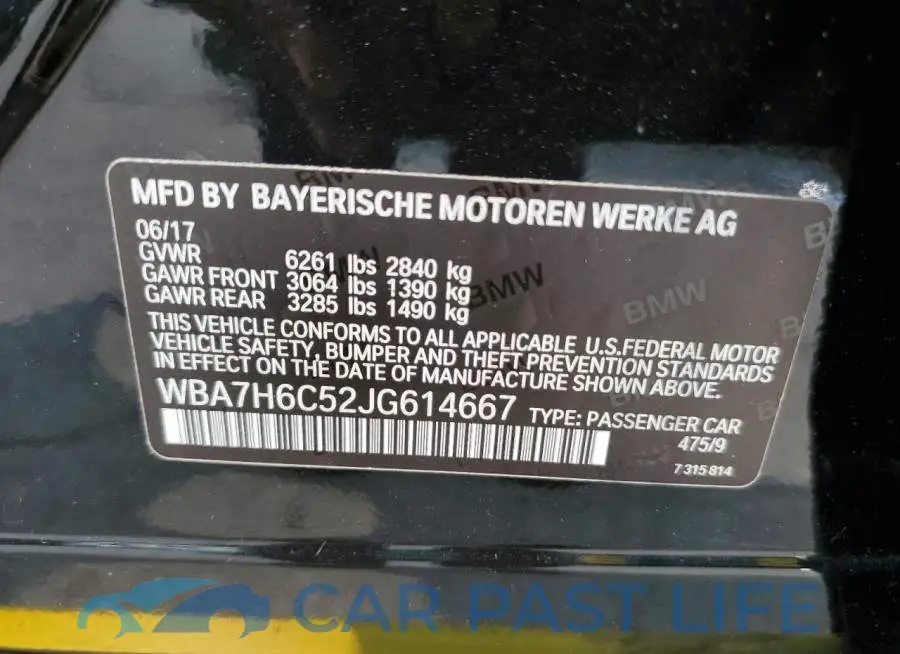 WBA7H6C52JG614667# 13