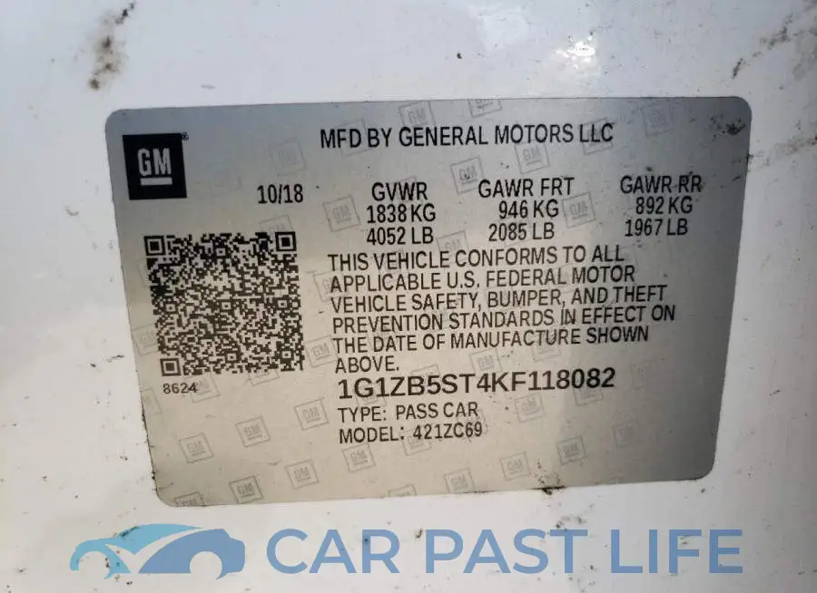 1G1ZB5ST4KF118082# 12