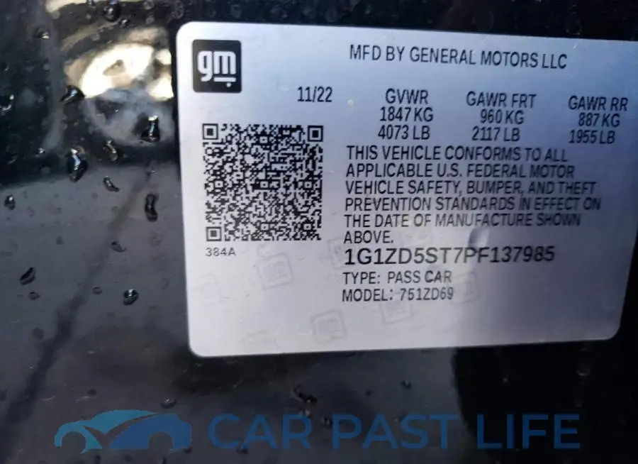 1G1ZD5ST7PF137985# 12