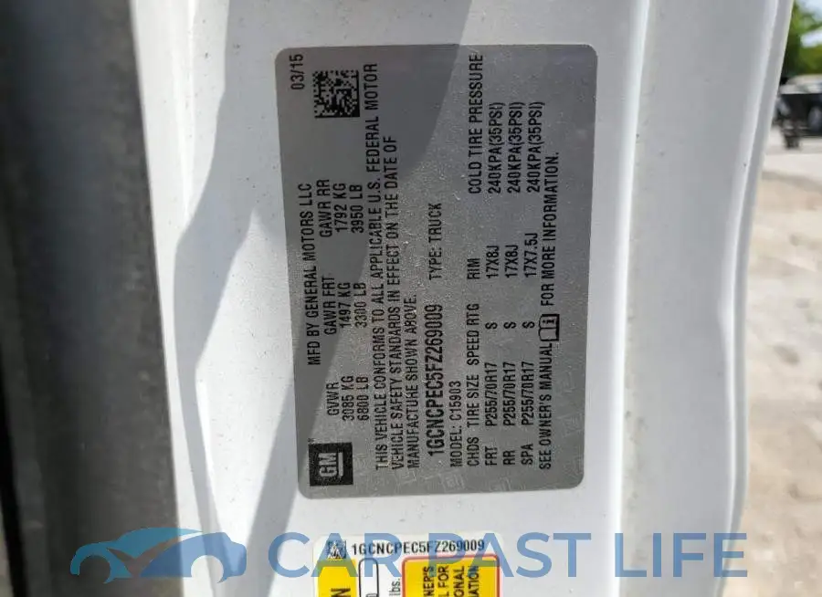 1GCNCPEC5FZ269009# 12