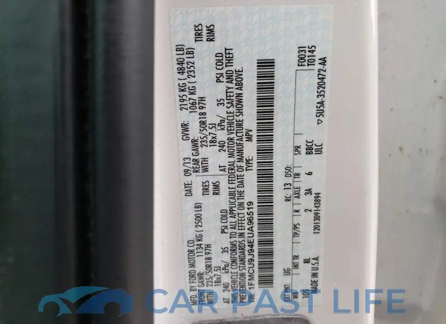 1FMCU9J94EUA96519# 13