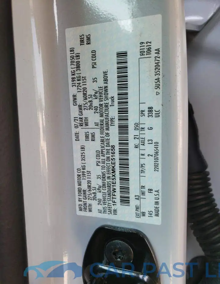 1FTFW1E5XMKE51658# 12