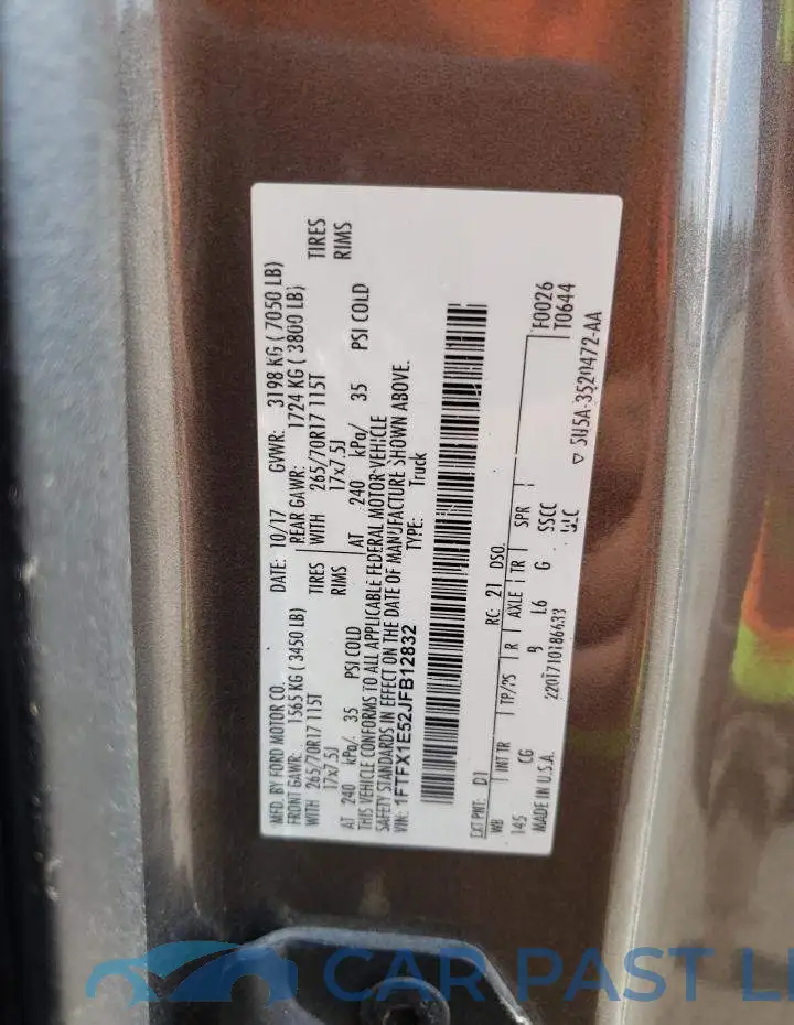 1FTFX1E52JFB12832# 13