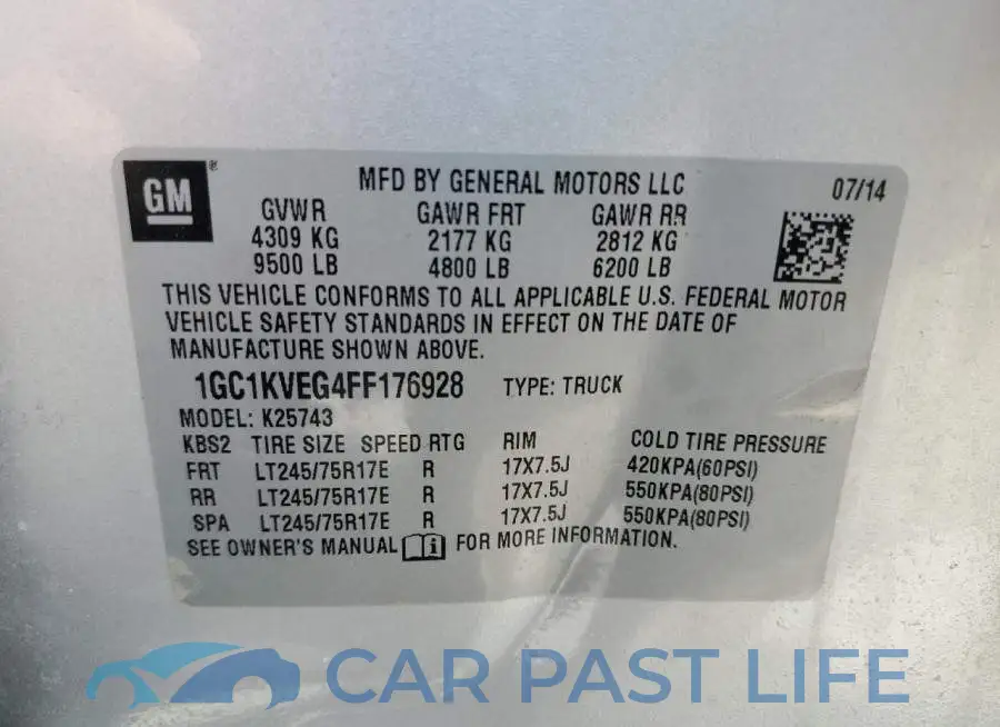 1GC1KVEG4FF176928# 12