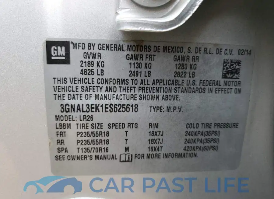 3GNAL3EK1ES625618# 13