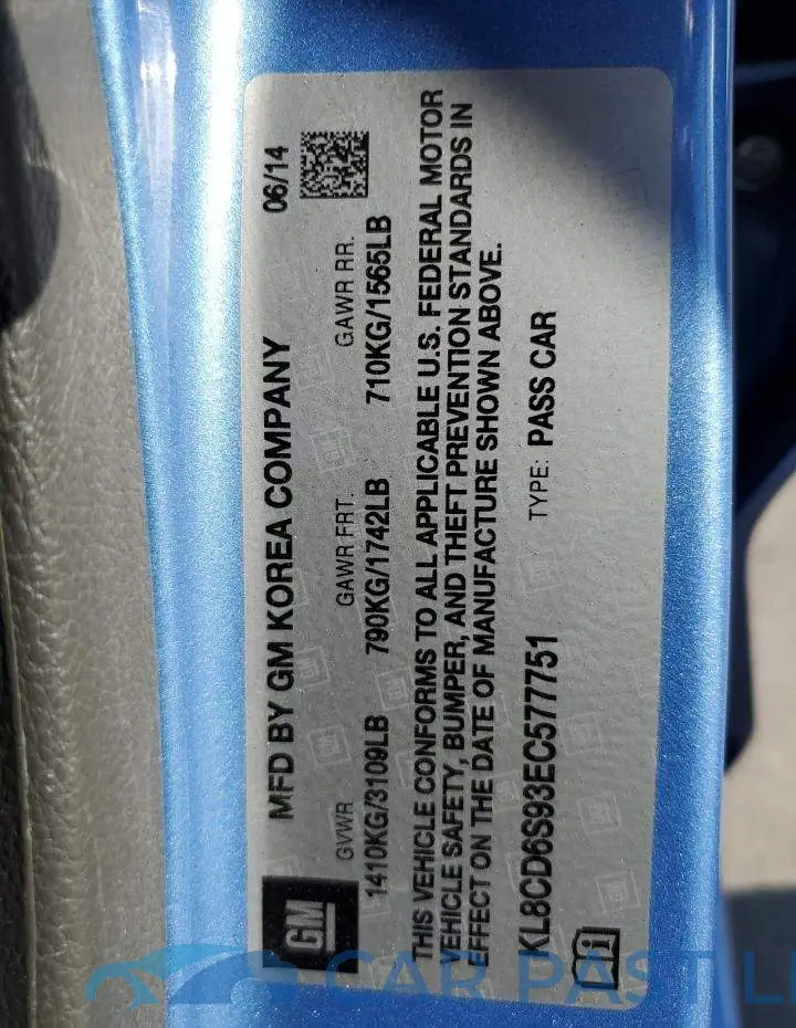 KL8CD6S93EC577751# 12