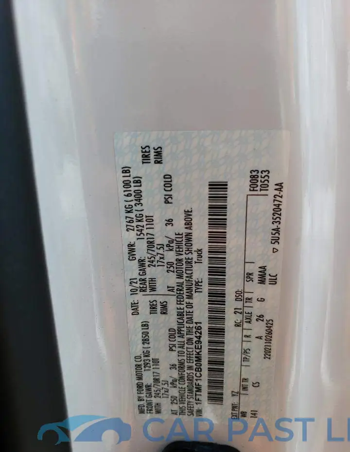 1FTMF1CB0MKE94261# 12