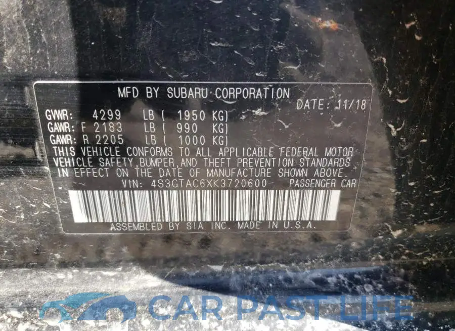 4S3GTAC6XK3720600# 13