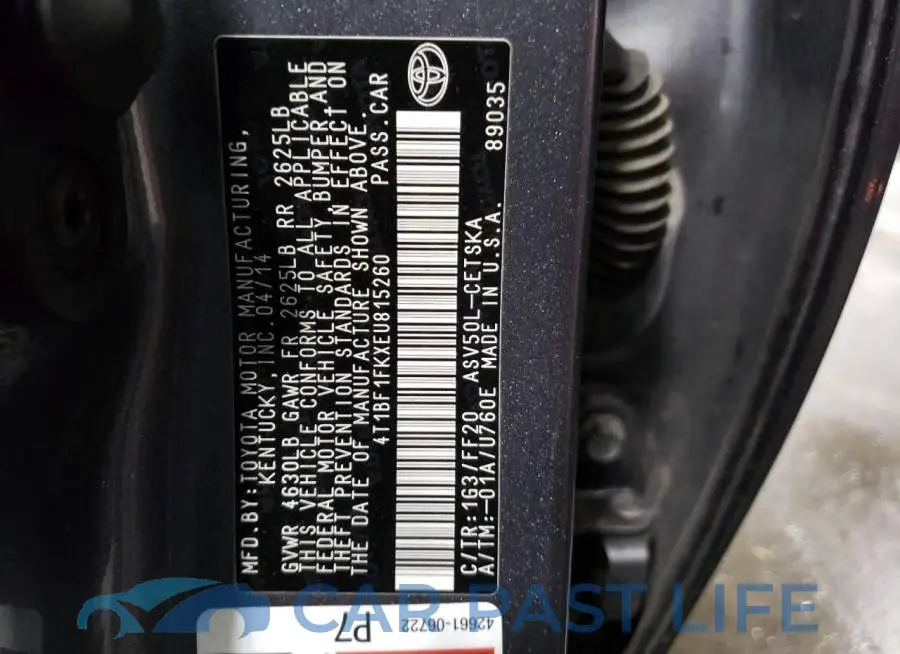 4T1BF1FKXEU815260# 12