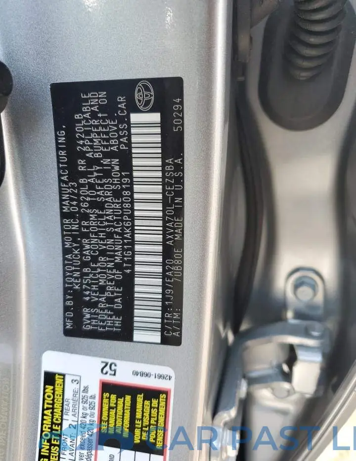 4T1G11AK6PU808191# 12