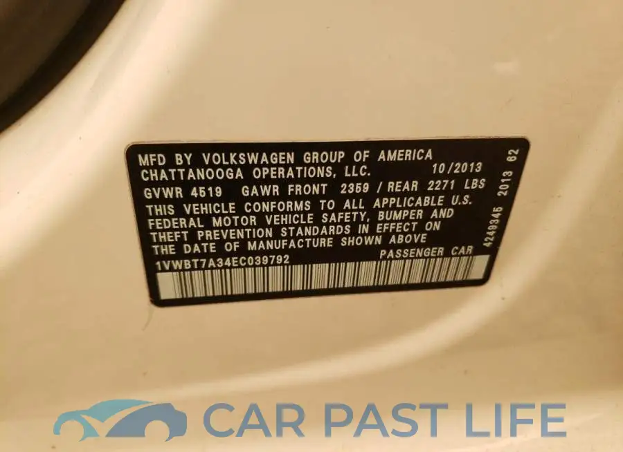 1VWBT7A34EC039792# 12