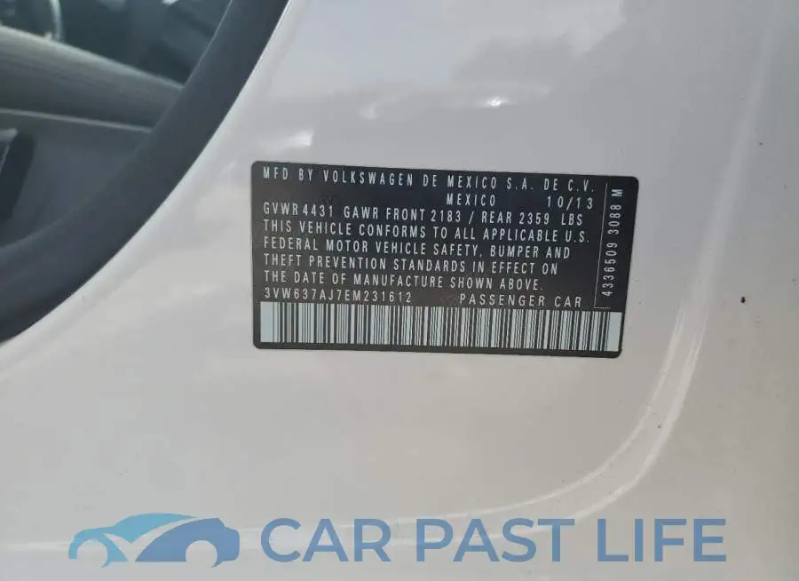 3VW637AJ7EM231612# 13