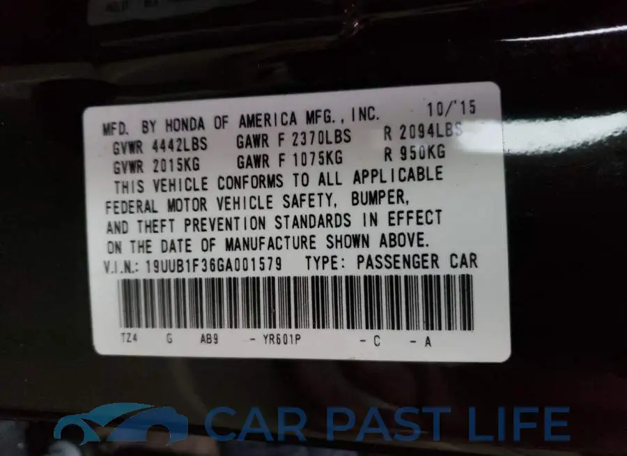 19UUB1F36GA001579# 12