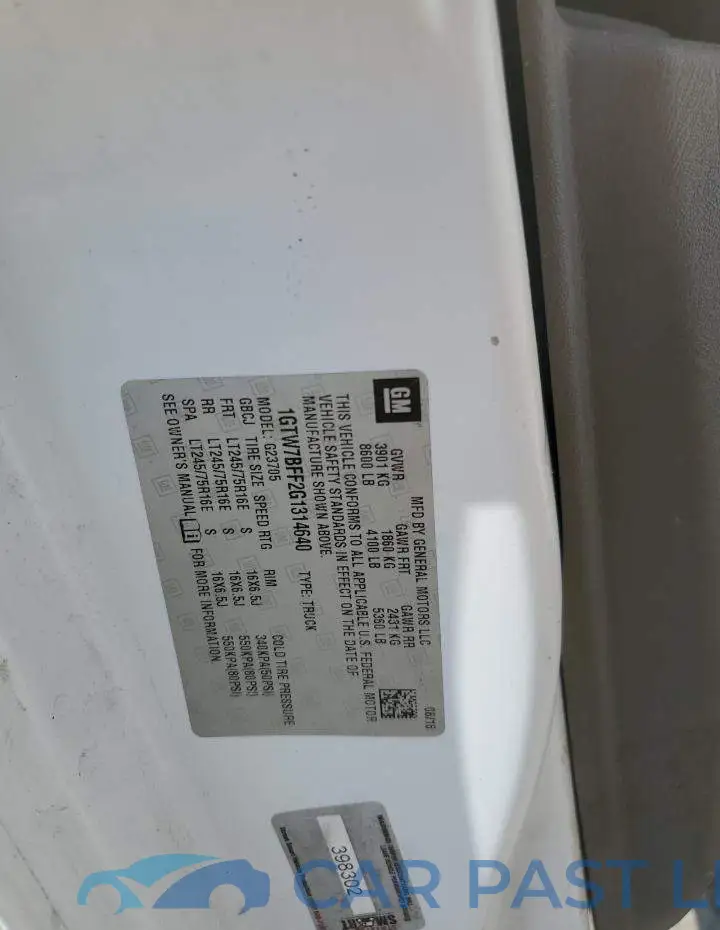 1GTW7BFF2G1314640# 12