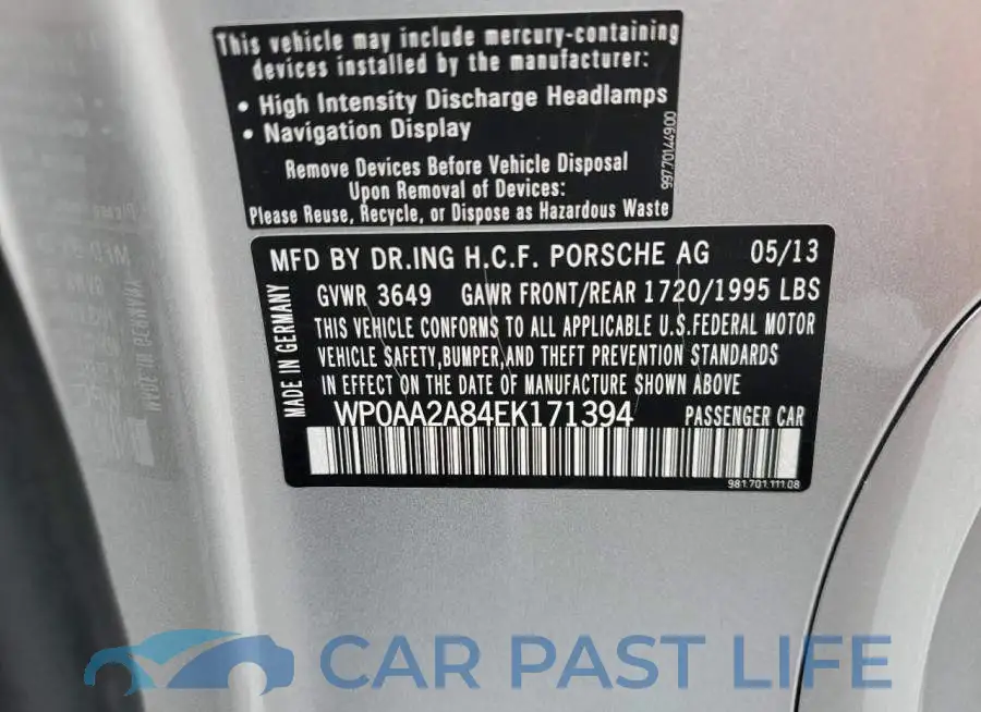 WP0AA2A84EK171394# 13