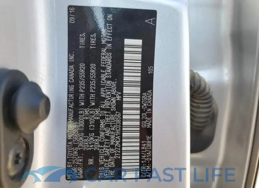 2T2ZZMCA1HC038567# 13