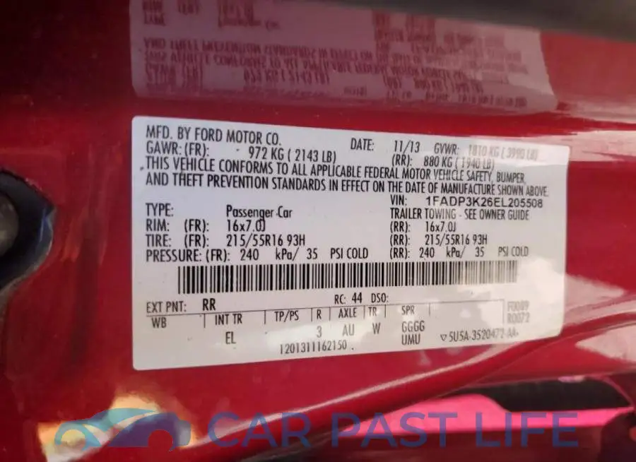 1FADP3K26EL205508# 12