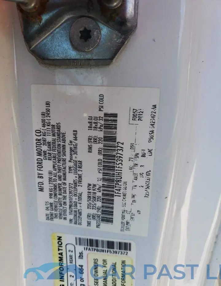 1FATP8UH1F5397372# 12