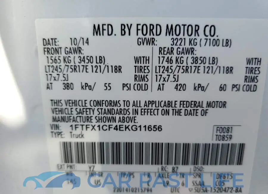 1FTFX1CF4EKG11656# 12
