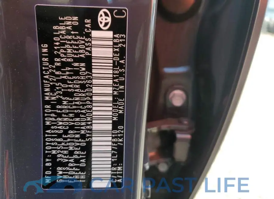 5YFB4MDE8PP002637# 12